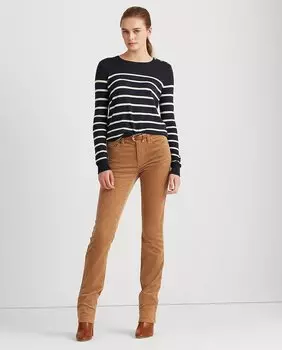 Женские вельветовые узкие брюки Lauren Ralph Lauren, коричневый