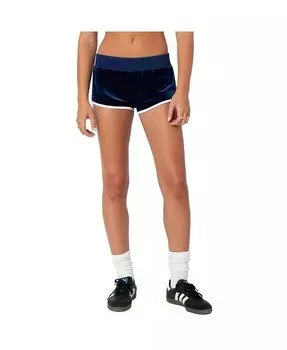 Женские велюровые шорты 08 Edikted, синий