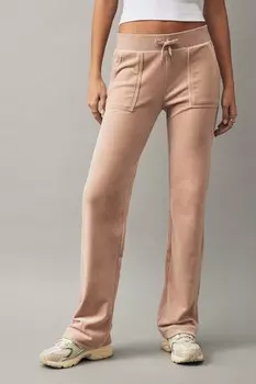 Женские велюровые спортивные брюки прямого кроя Juicy Couture, бежевый