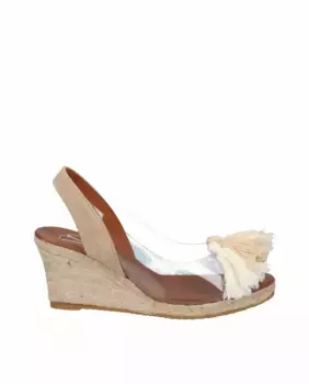 Женские виниловые эспадрильи на танкетке с кисточками Viguera, бежевый