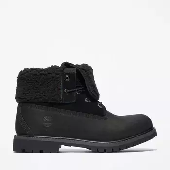 Женские водонепроницаемые ботинки Timberland Authentics с закругленным верхом, цвет Black Nubuck