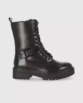 Женские военные ботинки с круглым носком и застежкой-молнией Chika10, черный