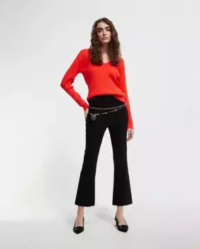 Женские вязаные леггинсы на боковой молнии Lola Casademunt, черный