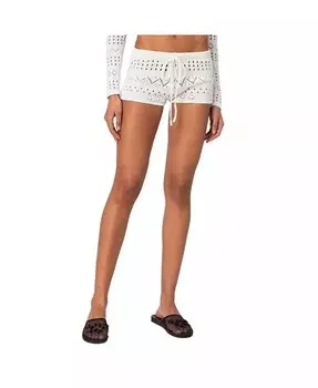 Женские вязаные шорты Betsy с завязкой спереди Edikted, белый