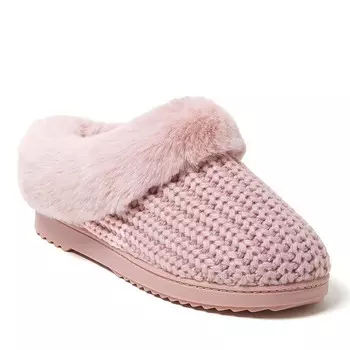 Женские вязаные тапочки Dearfoams Hannah Festive Clog, цвет Pale Mauve