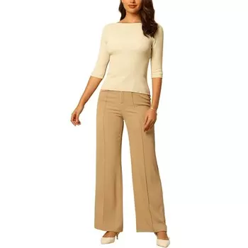 Женские вязаные топы с короткими рукавами и вырезом «лодочкой», облегающие футболки в рубчик Hombety, цвет Apricot