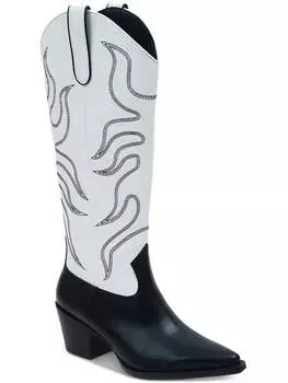 Женские вышитые ковбойские сапоги Leahne с острым носком в стиле вестерн Wild Pair, цвет black/white flame smooth