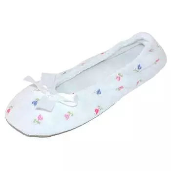 Женские вышитые махровые балетки Isotoner, белый