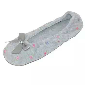 Женские вышитые махровые балетки Isotoner, цвет heather grey
