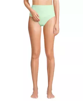 Женские высокие бикини-трусы Sculpting Suit Lands' End, зеленый