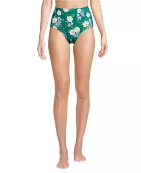 Женские высокие бикини-трусы Sculpting Suit Lands' End, зеленый