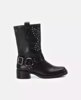 Женские высокие ботильоны с заклепками в байкерском стиле Xti, черный