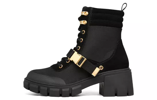 Женские высокие ботинки Top Notch Martin Boot Black/Gold Skechers