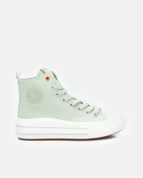 Женские высокие кеды из парусины на молнии Refresh, зеленый