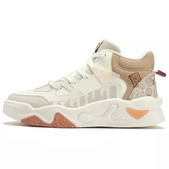 Женские высокие кроссовки для скейтбординга Jincheng, белый/коричневый 361°