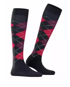 Женские высокие носки Burlington с ромбовидным принтом, темно-серый