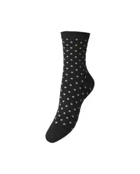 Женские высокие носки в горошек Pieces, черный