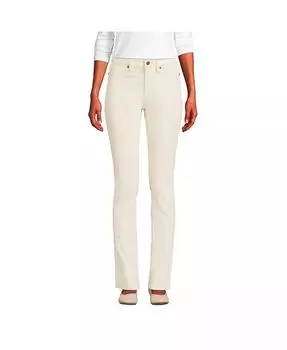 Женские высокие прямые джинсы из переработанного денима со средней посадкой Lands' End, бежевый