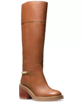 Женские высокие сапоги Carlisle с цепочками Michael Kors, коричневый
