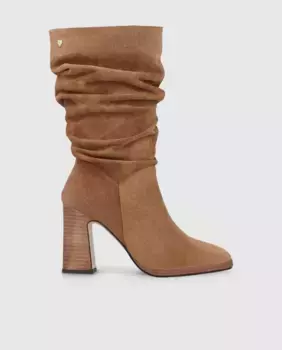 Женские высокие сапоги из коричневой замши Lodi, коричневый