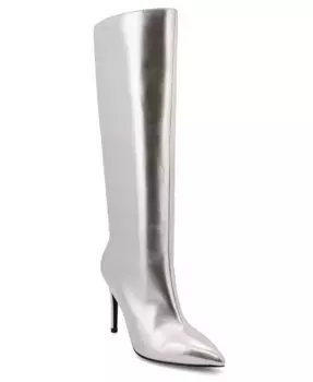 Женские высокие сапоги Marysol на шпильке MIA, серебряный