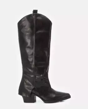 Женские высокие сапоги на каблуке в ковбойском стиле Xti, золотой