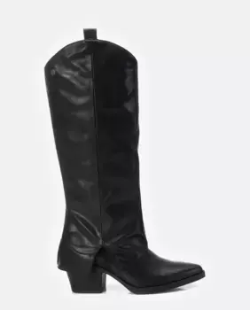 Женские высокие сапоги на каблуке в ковбойском стиле Xti, черный