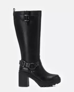 Женские высокие сапоги на широком каблуке и молнии Refresh, черный