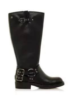Женские высокие сапоги с пряжкой на каблуке Mustang, черный