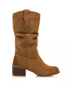 Женские высокие сапоги в деревенском стиле из замши Mustang, коричневый