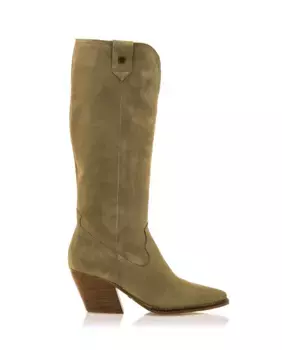 Женские высокие сапоги в ковбойском стиле из замшевой кожи Mustang, зеленый