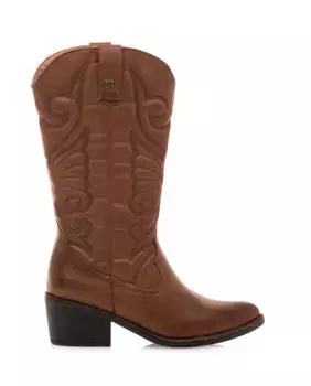 Женские высокие сапоги в ковбойском стиле с вышивкой Mustang, коричневый