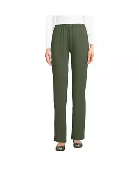 Женские высокие спортивные трикотажные брюки с высокой посадкой Lands' End, зеленый