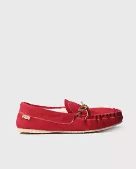 Женские закрытые тапочки из замшевой ткани однотонных тонов Toni Pons, красный