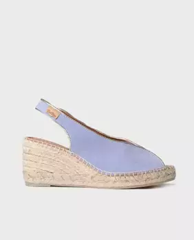 Женские замшевые эспадрильи на танкетке с открытым носком Toni Pons, синий