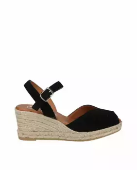 Женские замшевые эспадрильи на танкетке с V-образным вырезом Viguera, черный