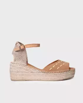 Женские замшевые эспадрильи на танкетке с пряжкой Toni Pons, коричневый