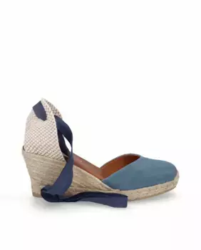 Женские замшевые эспадрильи на танкетке с лентами Viguera, синий