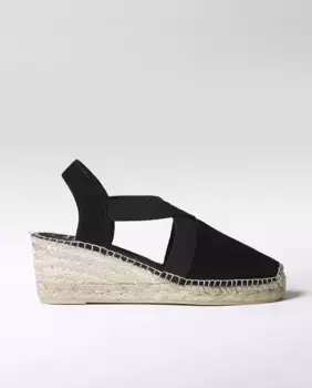 Женские замшевые эспадрильи на танкетке с резинкой Toni Pons, черный