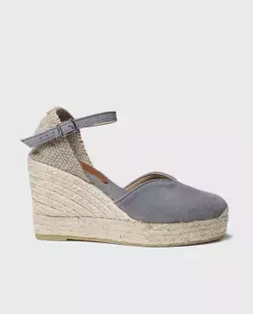 Женские замшевые эспадрильи на танкетке с пряжкой Toni Pons, серый