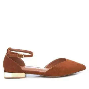 Женские замшевые балетки с острым носком, средне-коричневый цвет Xti