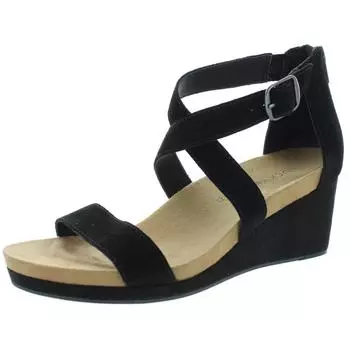 Женские замшевые босоножки Kenadee на танкетке с ремешками Lucky Brand, черный