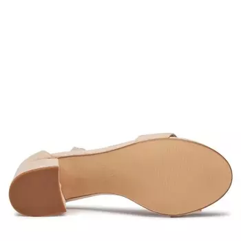 Женские замшевые босоножки на блочном каблуке телесного цвета Xti