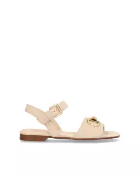 Женские замшевые босоножки на каблуке с нескользящей подошвой и застежкой-пряжкой Alpe, цвет Natural