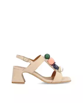 Женские замшевые босоножки на каблуке с нескользящей подошвой и застежкой-пряжкой Alpe, коричневый