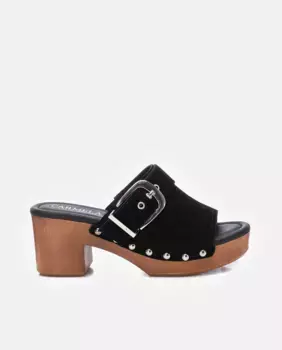 Женские замшевые босоножки на каблуке в стиле «клог» Carmela, черный