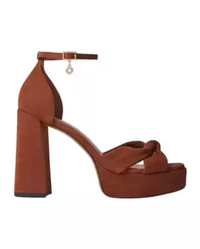 Женские замшевые босоножки на платформе Maje, коричневый
