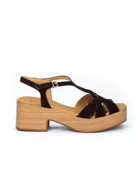 Женские замшевые босоножки на платформе с пряжкой Weekend by Pedro Miralles, темно-коричневый