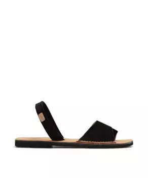 Женские замшевые босоножки на плоской подошве с ремешком CASTELL MENORCA, черный