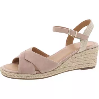 Женские замшевые босоножки на танкетке с открытым носком Shandra Easy Spirit, светло-розовый